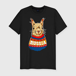 Мужская slim-футболка Made in Russia: белка