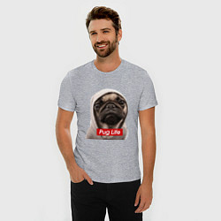 Футболка slim-fit Pug life, цвет: меланж — фото 2