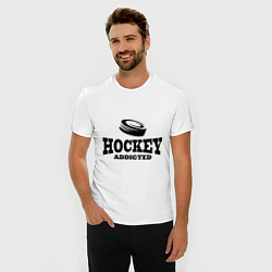 Футболка slim-fit Hockey addicted, цвет: белый — фото 2