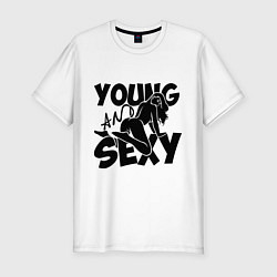 Футболка slim-fit Young & Sexy, цвет: белый