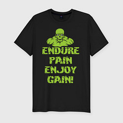 Футболка slim-fit Endure pain enjoy gain, цвет: черный