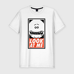 Мужская slim-футболка Look at me please