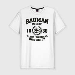 Футболка slim-fit BAUMAN University, цвет: белый