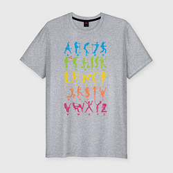 Футболка slim-fit Алфавит рока, цвет: меланж
