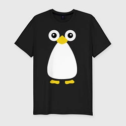 Мужская slim-футболка Сумасшедший пингвин