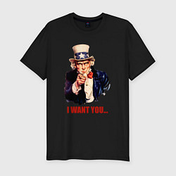 Футболка slim-fit I want you, цвет: черный