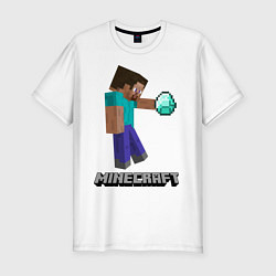 Футболка slim-fit Minecraft Rock, цвет: белый