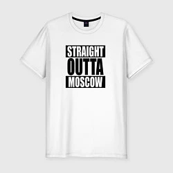 Футболка slim-fit Straight Outta Moscow, цвет: белый