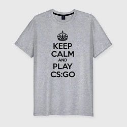 Футболка slim-fit Keep Calm & Play CS:GO, цвет: меланж