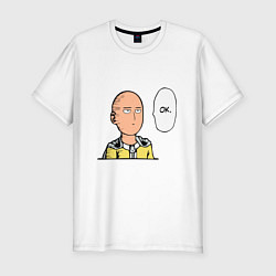 Футболка slim-fit One Punch Man: OK, цвет: белый