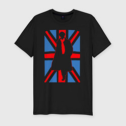 Футболка slim-fit Sherlock Holmes Union Jack, цвет: черный