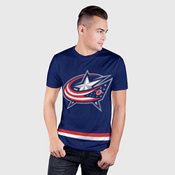 Футболка спортивная мужская Columbus Blue Jackets, цвет: 3D-принт — фото 2