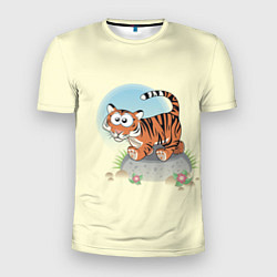 Мужская спорт-футболка Маленький тигренок