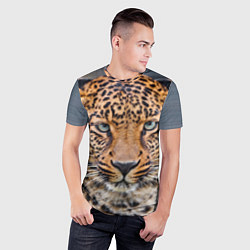 Футболка спортивная мужская Грустный леопард, цвет: 3D-принт — фото 2