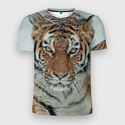 Мужская спорт-футболка Тигр в снегу