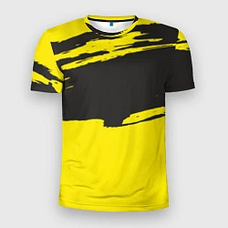 Футболка спортивная мужская Чёрно-жёлтый, цвет: 3D-принт