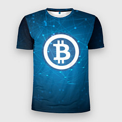 Футболка спортивная мужская Bitcoin Blue, цвет: 3D-принт