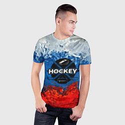 Футболка спортивная мужская Хоккей триколор, цвет: 3D-принт — фото 2
