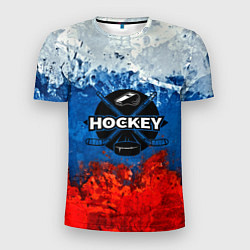 Мужская спорт-футболка Хоккей триколор