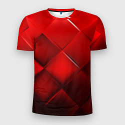 Футболка спортивная мужская Red squares, цвет: 3D-принт