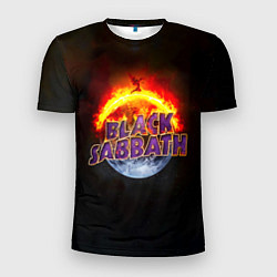 Мужская спорт-футболка Black Sabbath земля в огне