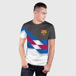Футболка спортивная мужская Barcelona FC: White style, цвет: 3D-принт — фото 2