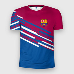 Футболка спортивная мужская Barcelona FC: Sport Line 2018, цвет: 3D-принт