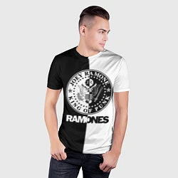 Футболка спортивная мужская Ramones B&W, цвет: 3D-принт — фото 2