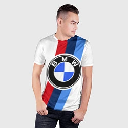 Футболка спортивная мужская BMW M: White Sport, цвет: 3D-принт — фото 2