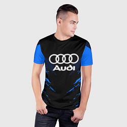 Футболка спортивная мужская Audi: Blue Anger, цвет: 3D-принт — фото 2