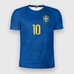 Мужская спорт-футболка Сборная Бразилии: Неймар ЧМ-2018 гостевая