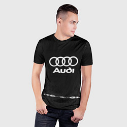 Футболка спортивная мужская Audi: Black Abstract, цвет: 3D-принт — фото 2