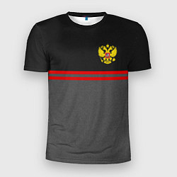 Мужская спорт-футболка Russia: Grey Style