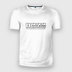 Футболка спортивная мужская Sarcasm хим элемент надпись, цвет: 3D-принт