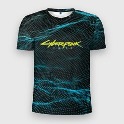 Мужская спорт-футболка Cyberpunk 2077: Blue Wave