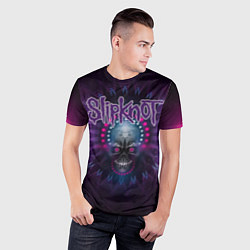 Футболка спортивная мужская Slipknot: Neon Skull, цвет: 3D-принт — фото 2
