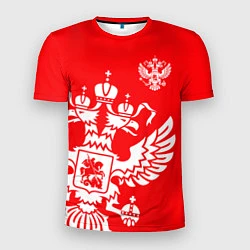 Футболка спортивная мужская Красная Россия, цвет: 3D-принт