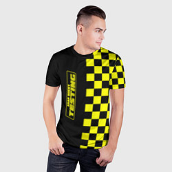 Футболка спортивная мужская Testing ASAP Rocky: Yellow Grid, цвет: 3D-принт — фото 2
