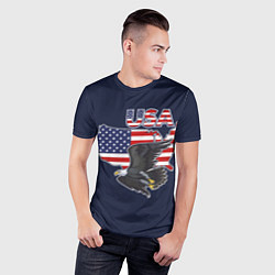 Футболка спортивная мужская USA - flag and eagle, цвет: 3D-принт — фото 2