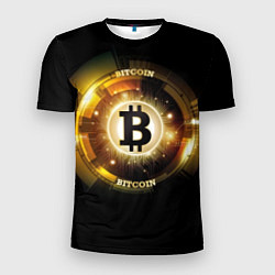 Футболка спортивная мужская Золотой биткоин мерцающий, цвет: 3D-принт
