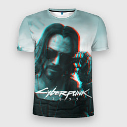 Мужская спорт-футболка Cyberpunk 2077: Keanu Reeves