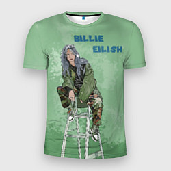 Футболка спортивная мужская Billie Eilish: Green Motive, цвет: 3D-принт
