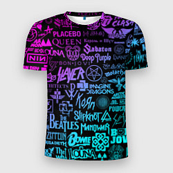 Футболка спортивная мужская ЛОГОТИПЫ РОК ГРУПП, цвет: 3D-принт