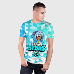Футболка спортивная мужская BRAWL STARS LEON SHARK, цвет: 3D-принт — фото 2