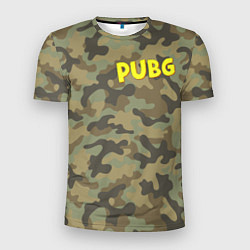 Мужская спорт-футболка PUBG лесной камуфляж