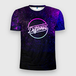 Мужская спорт-футболка Deftones Neon logo