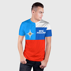 Футболка спортивная мужская Флаг МЧС России, цвет: 3D-принт — фото 2