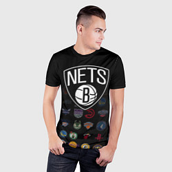 Футболка спортивная мужская Brooklyn Nets 1, цвет: 3D-принт — фото 2