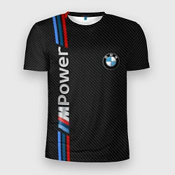 Футболка спортивная мужская BMW POWER CARBON, цвет: 3D-принт