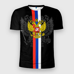 Футболка спортивная мужская Россия, цвет: 3D-принт